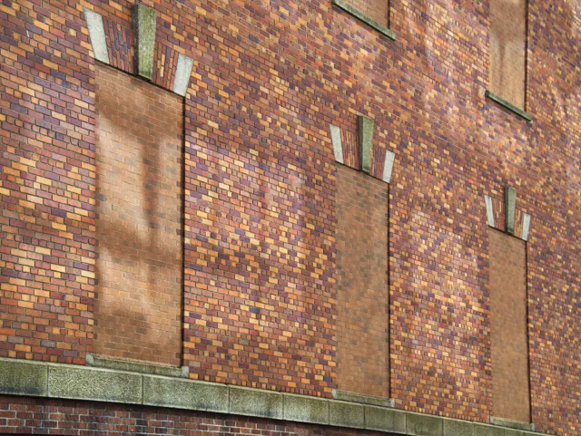 Brick facade with recessed details